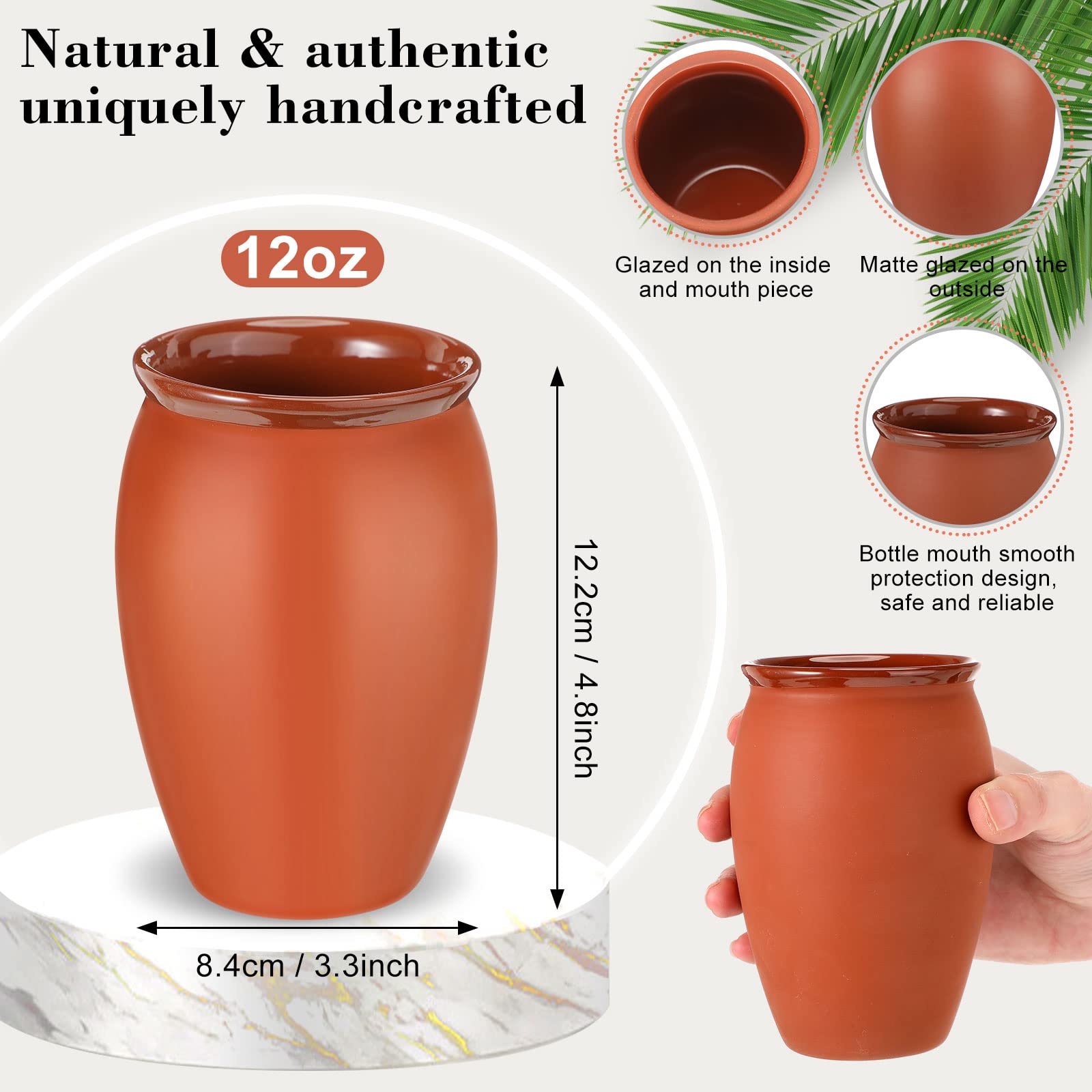 Nuogo cantaritos barro natural con acabado clásico en la mesa