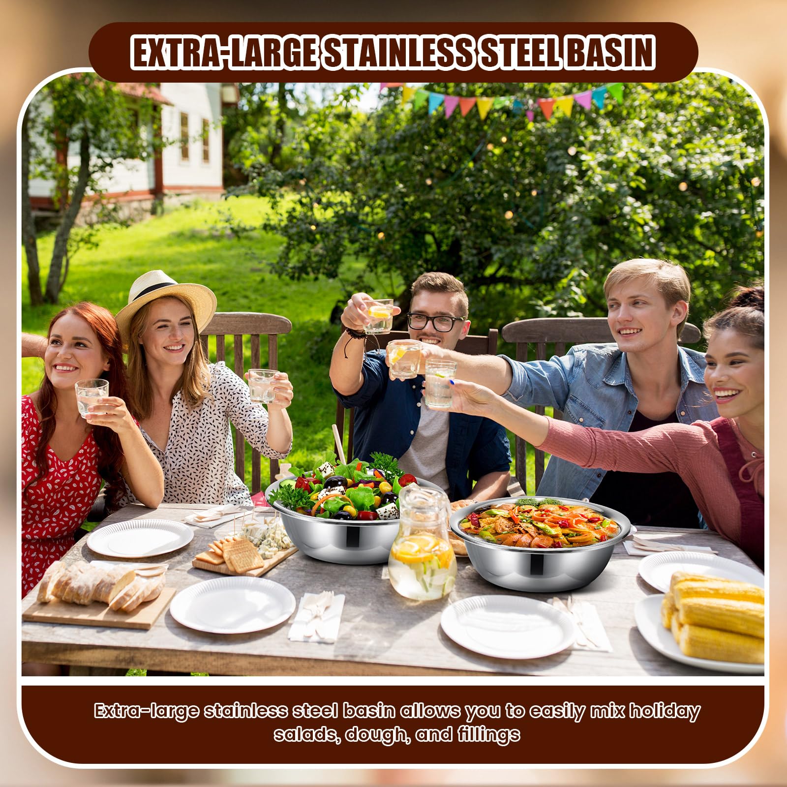 Cuencos Nuogo con base plana para mayor estabilidad durante la mezcla