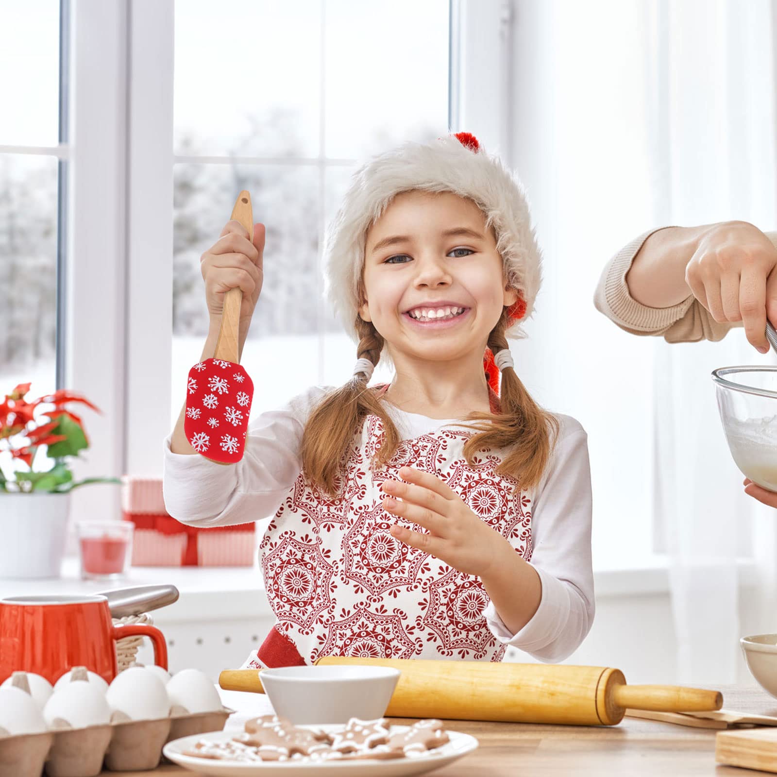Nuogo espátula de silicona navidad árbol, añade color festivo a la cocina