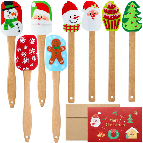 Nuogo espátula de silicona navidad con Santa, ideal para mezclar masa sin pegar