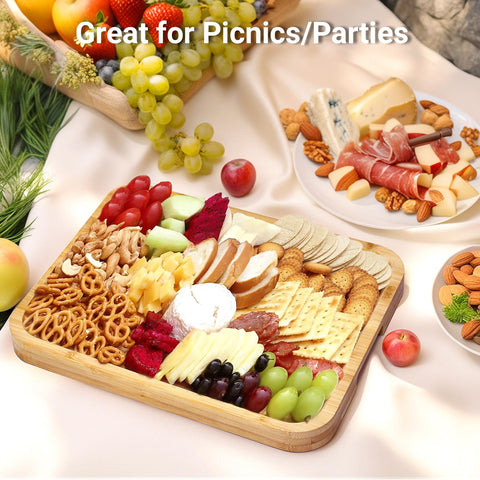NUOLAN tablero charcutería con divisiones para frutas, frutos secos y quesos