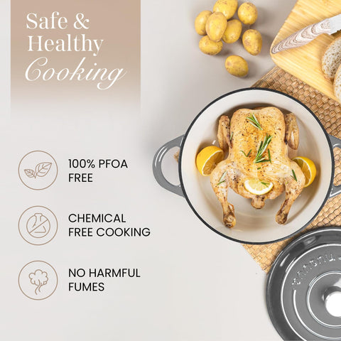 Nuovva cazuela esmaltada de hierro: ideal para braseado lento y sabores intensos.