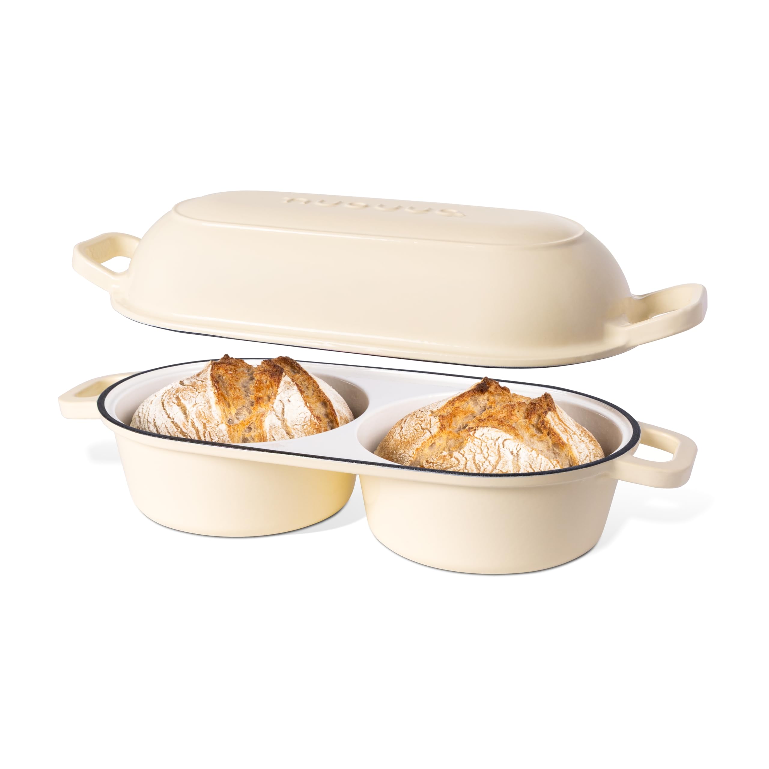Horno Nuovva de hierro esmaltado con doble hogaza para hornear simultáneamente.