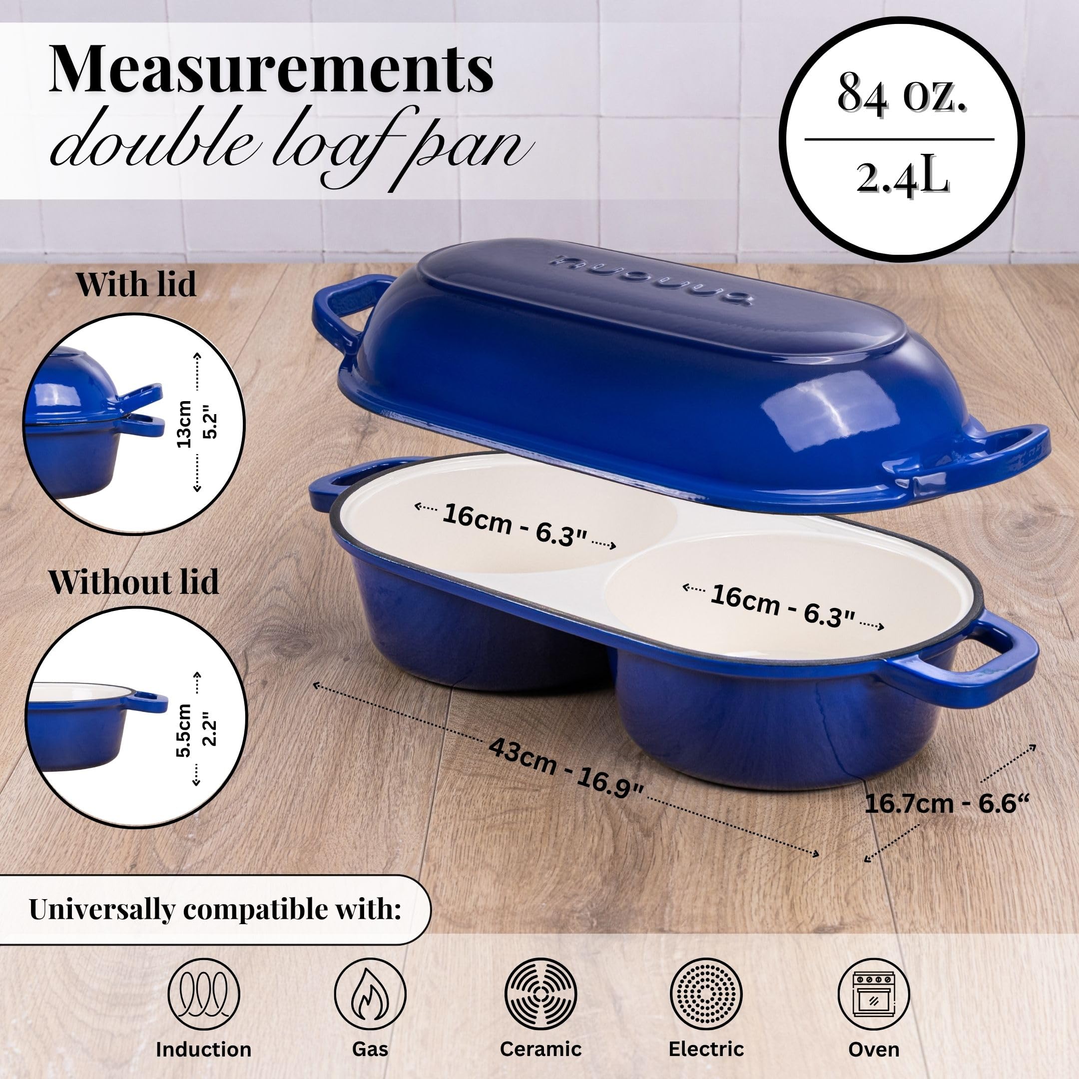 Nuovva olla con interior antiadherente para pan crujiente y limpieza sencilla.