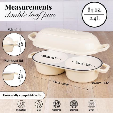 Olla Nuovva para pan con capacidad doble para hogazas de 16,5 cm.