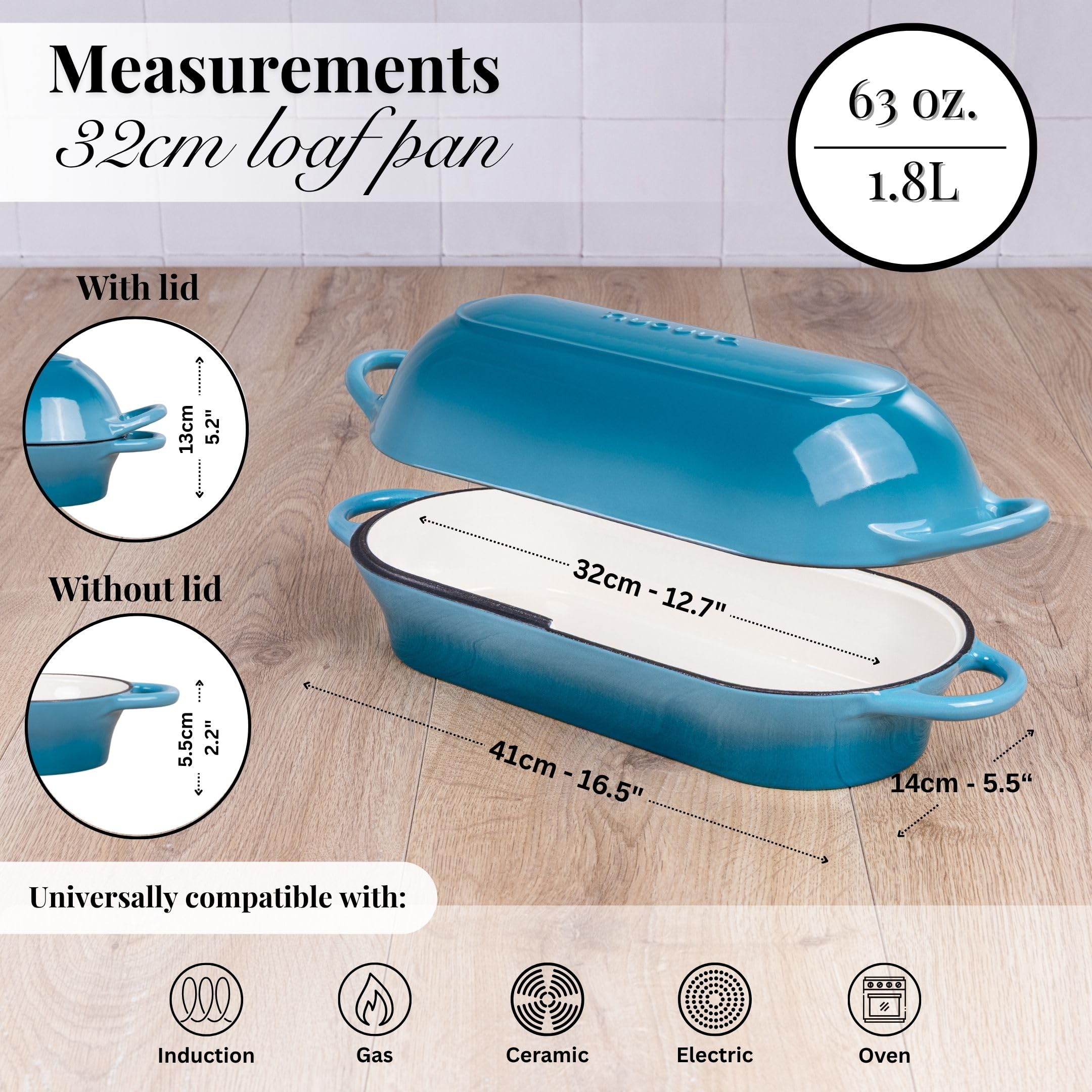 Nuovva tapa auto-basteado para olla esmaltada, mantiene humedad para pan sabroso.