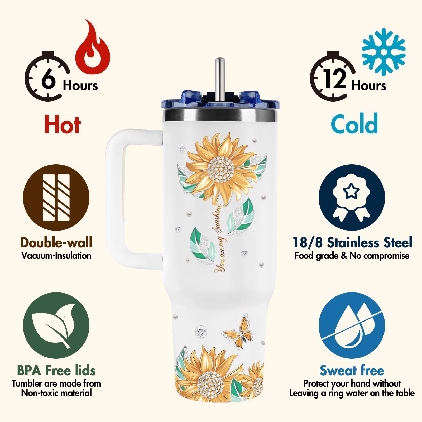 Aislamiento de doble pared en vaso termo Nuowagify para mantener temperatura