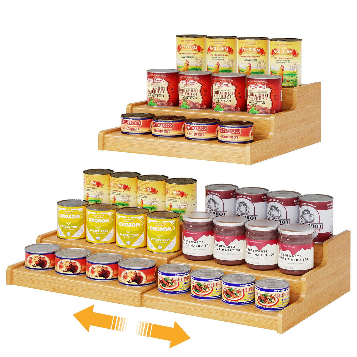 Organizador NuoyuanShen con 3 niveles extensibles para latas; ahorro de espacio.