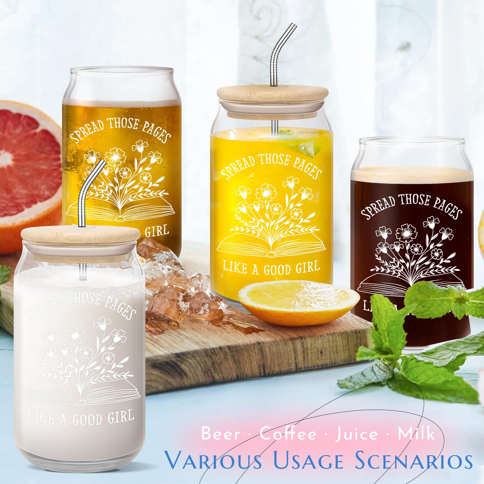 Nurforta pajilla inoxidable para vaso cristal 16oz, bebida limpia y sostenible