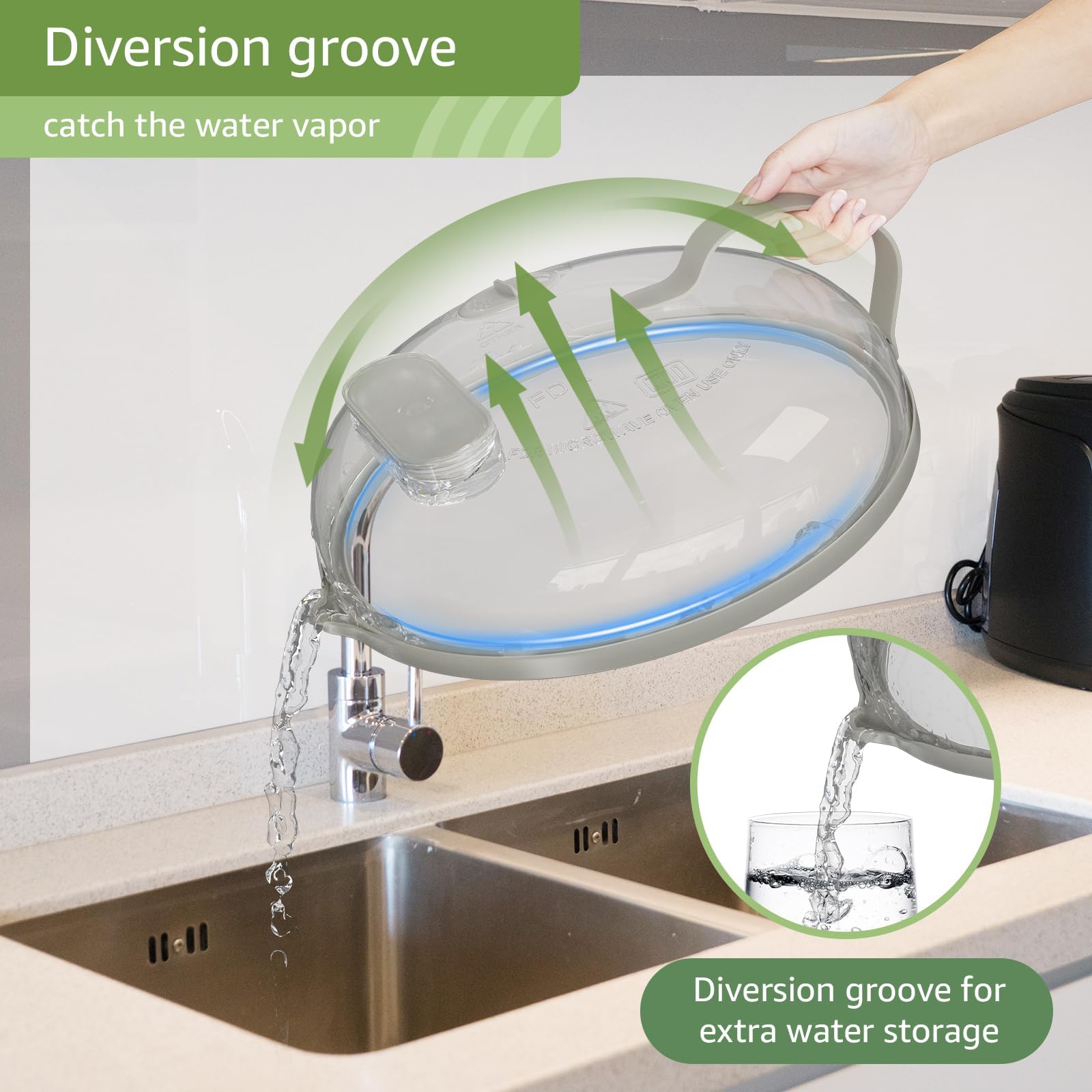 Reservorio de agua Nutikas para vapor y humedad.
