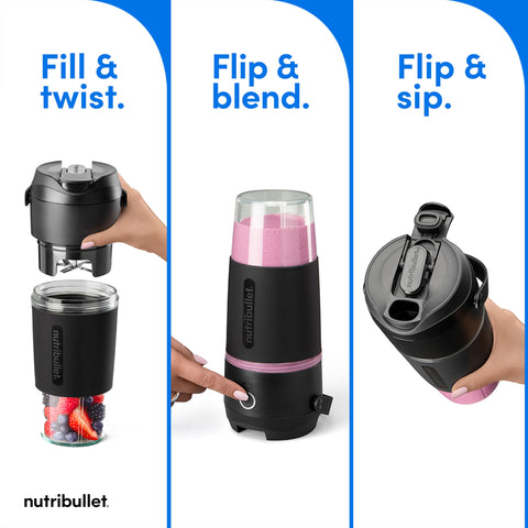 NutriBullet Flip: agarre-silicona cómodo para usar sin esfuerzo durante la preparación.