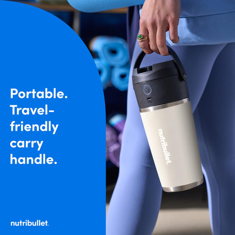 NutriBullet Flip, batidos en camino, listo para disfrutar entre tareas.