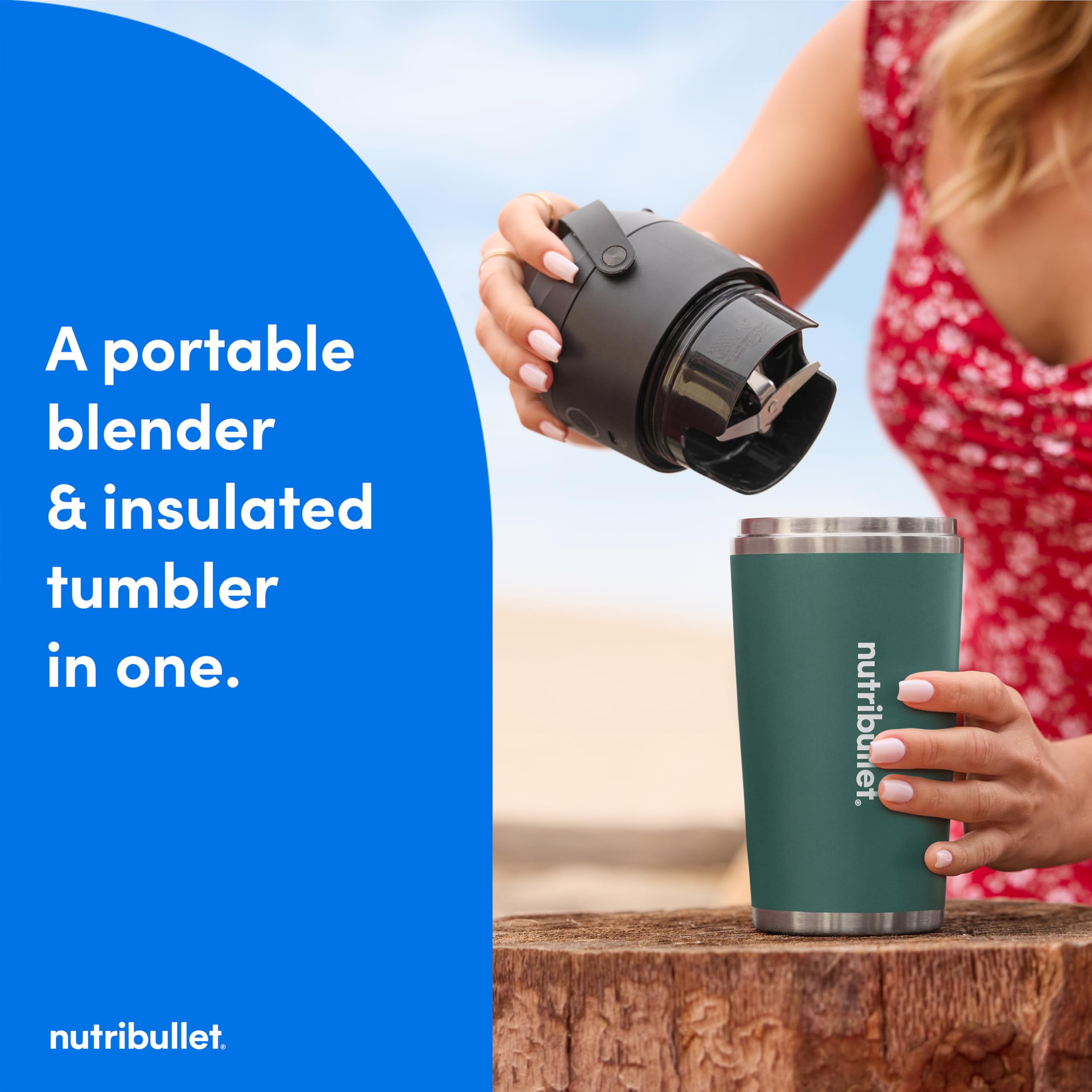 nutribullet Flip diseño compacto con mango para llevarlo fácilmente.