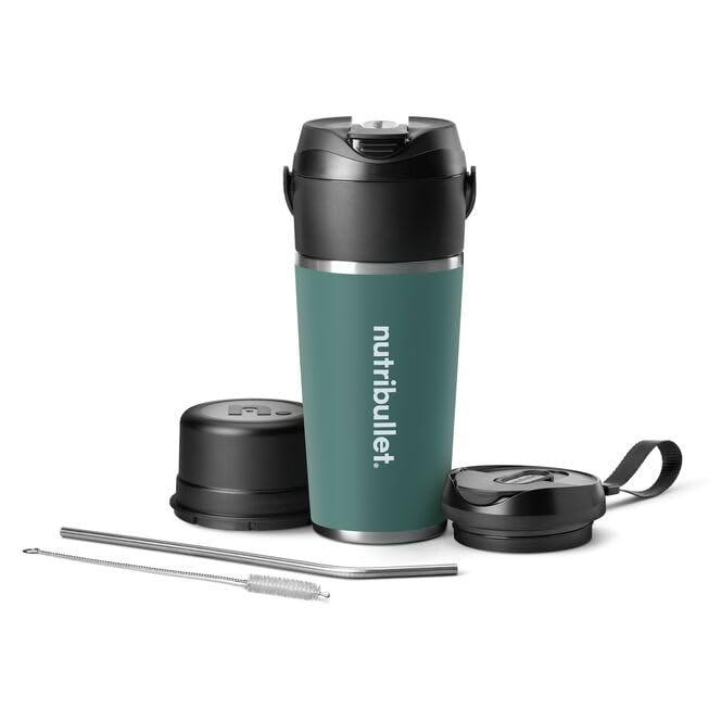 nutribullet Flip licuadora portátil con vaso aislante para batidos fríos.