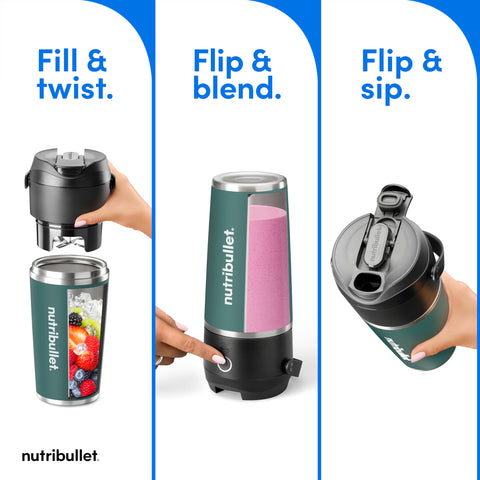 nutribullet Flip motor de alto torque para mezclar hielo y frutas.