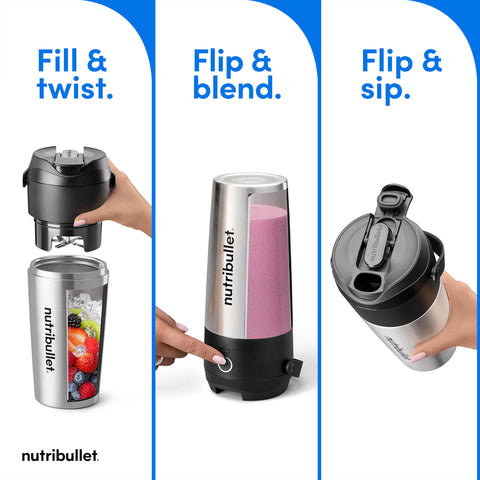 NutriBullet Flip motor de alto torque para mezclas suaves.