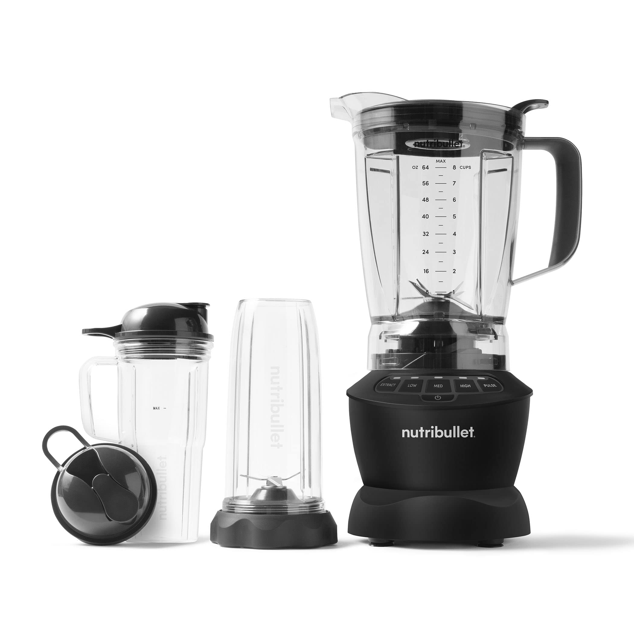 nutribullet jarra grande 64oz 1-9l negro mate, ideal para porciones para toda la familia