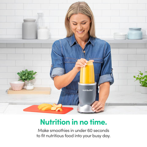 NutriBullet NBR-0601WM, diseño gris compacto, encaja en cualquier cocina