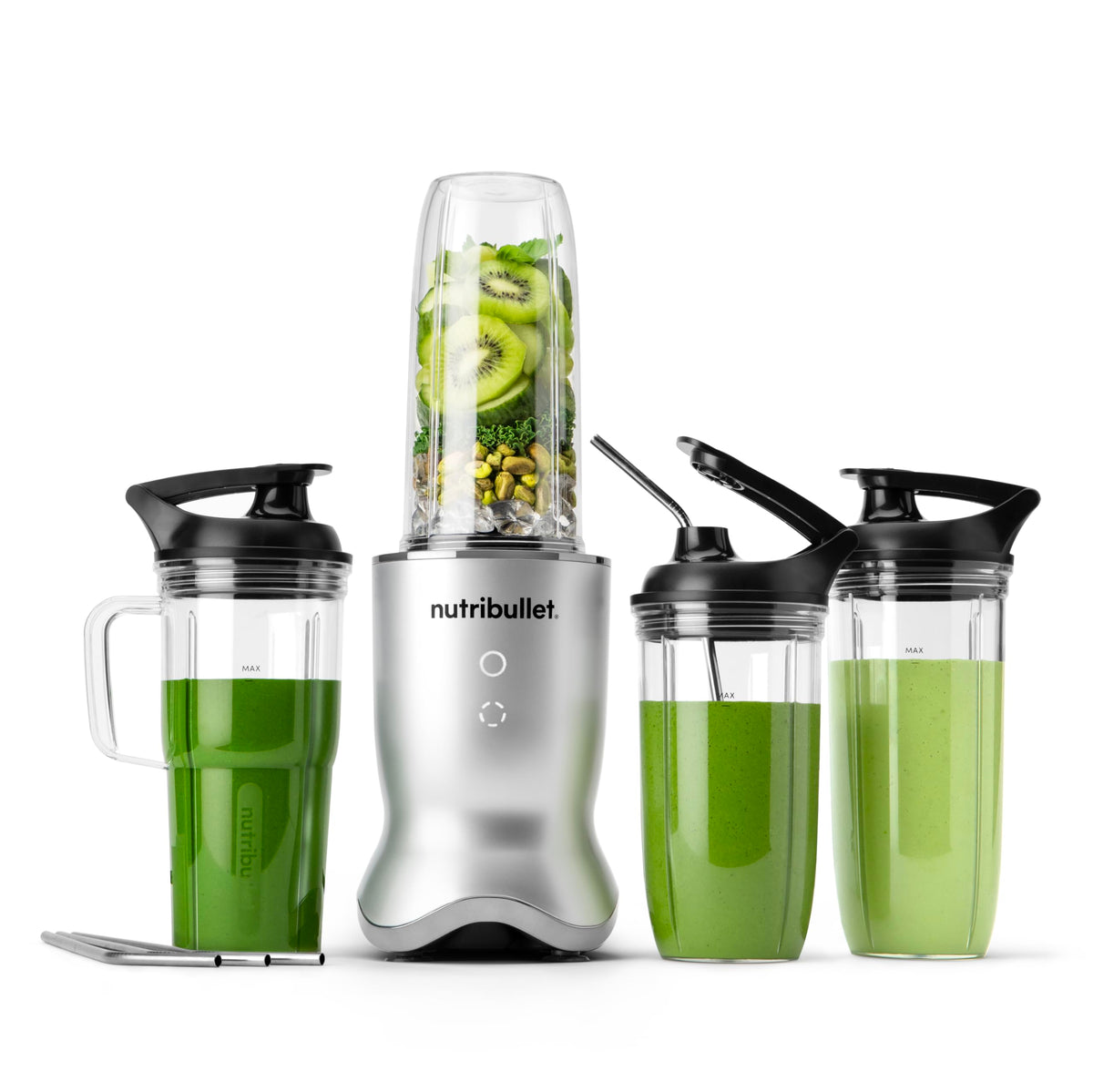 NutriBullet Ultra frente gris, licuados rápidos y fáciles de preparar.
