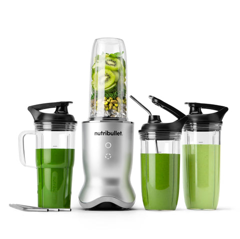 NutriBullet Ultra frente gris, licuados rápidos y fáciles de preparar.