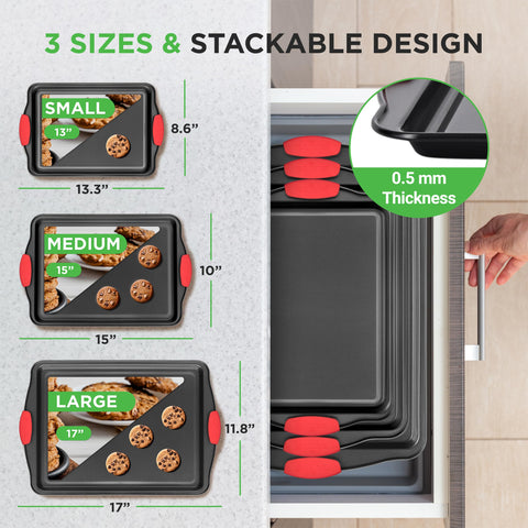 NutriChef bandeja mediana antiadherente para lotes uniformes