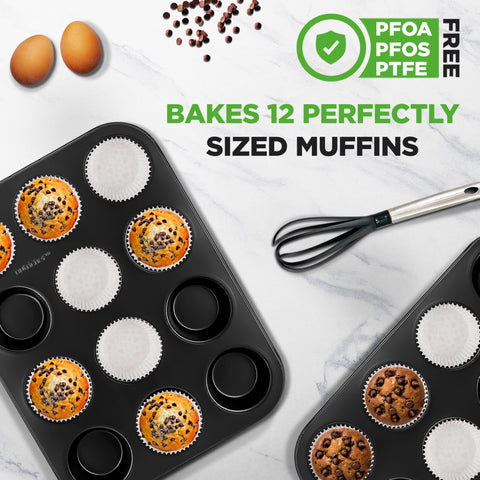 NutriChef bases de papel para cupcakes, 100 unidades listas para hornear.