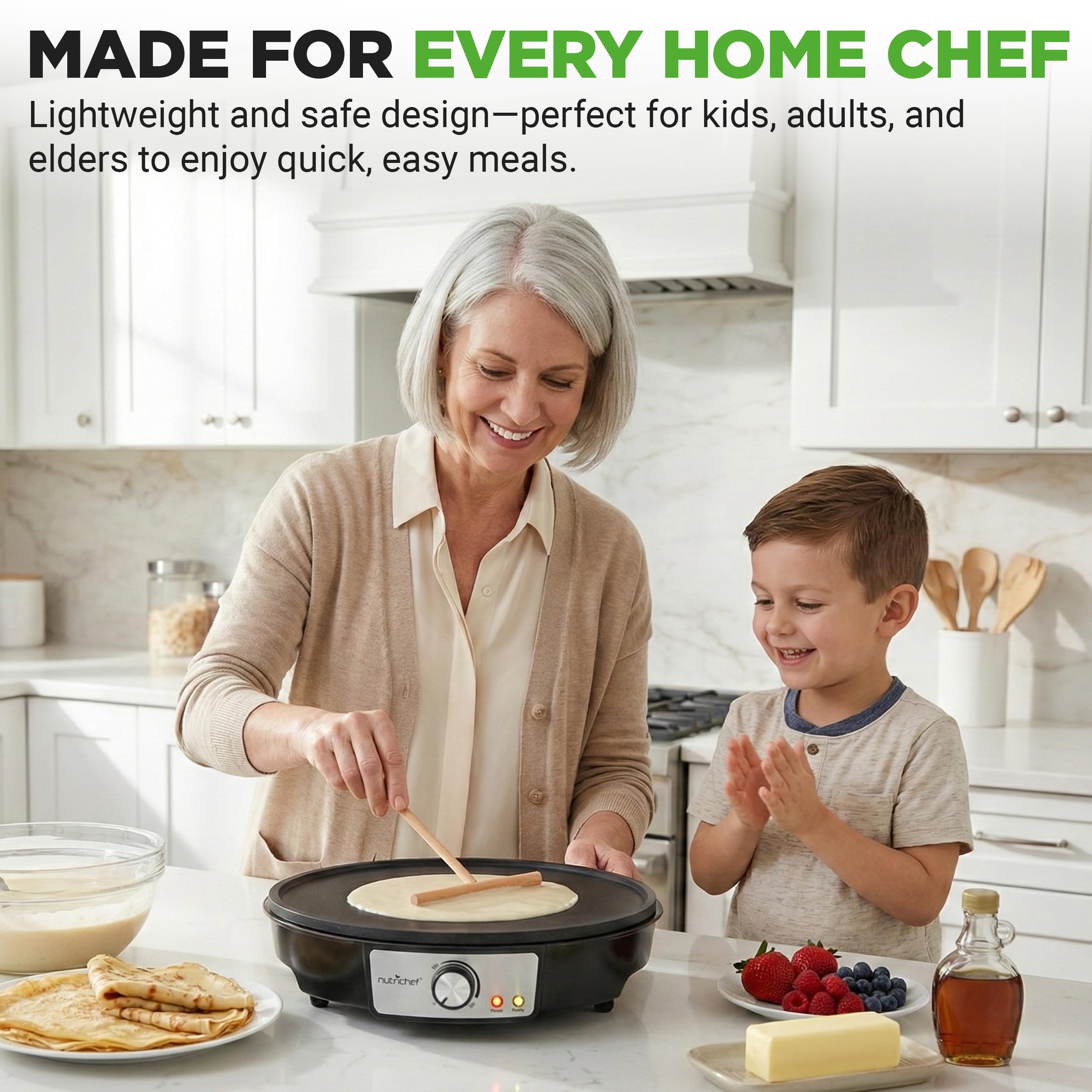 NutriChef crepe maker repartidor de masa para textura uniforme