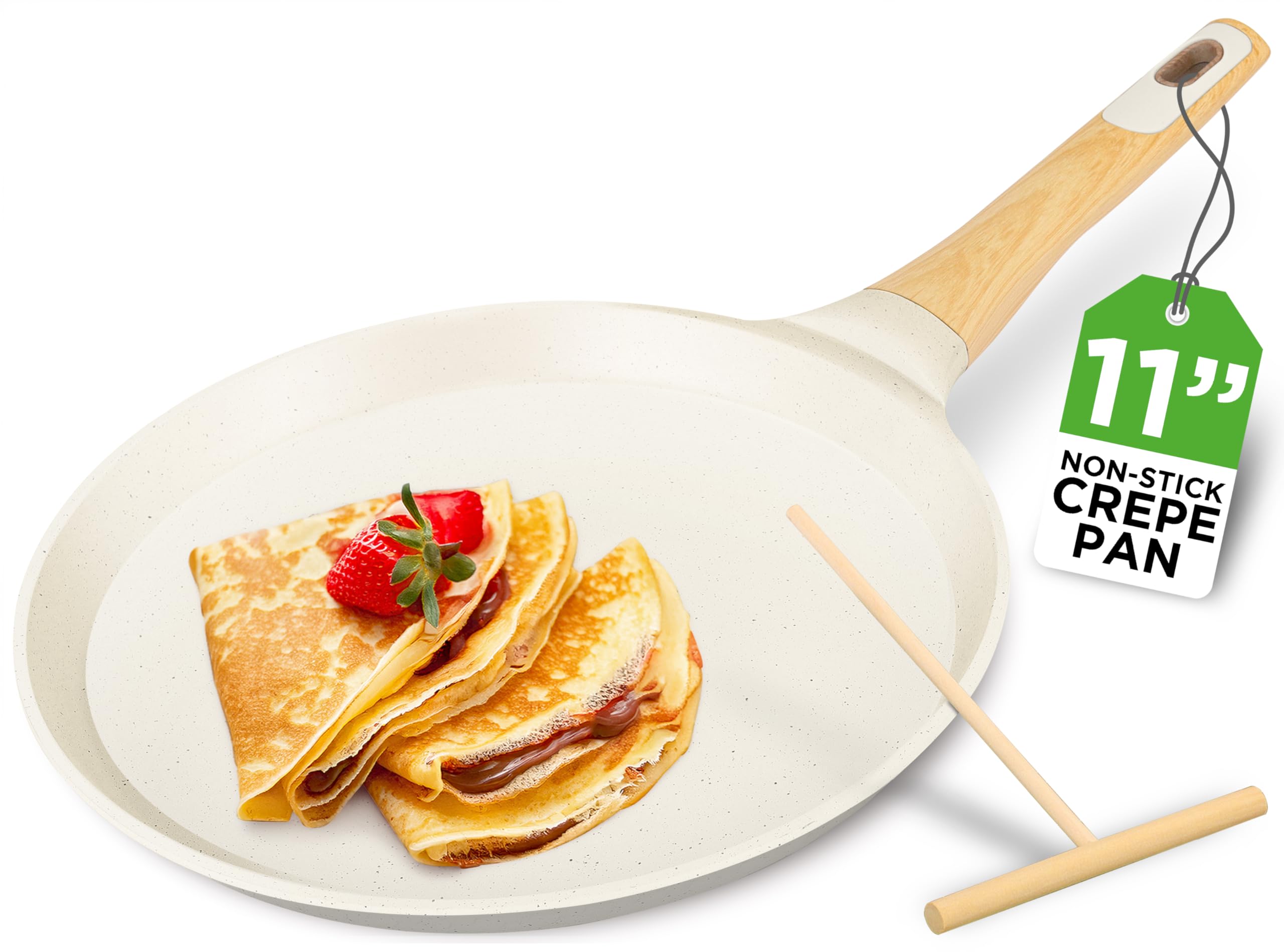 NutriChef Crepe Pan 11 frontal para crepes uniformes y fáciles