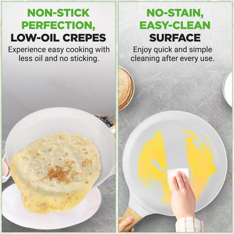 NutriChef Crepe Pan 11 limpieza facil superficie resistente a manchas