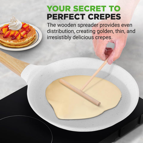 NutriChef Crepe Pan 11 con mango Bakelite agarre cómodo para voltear