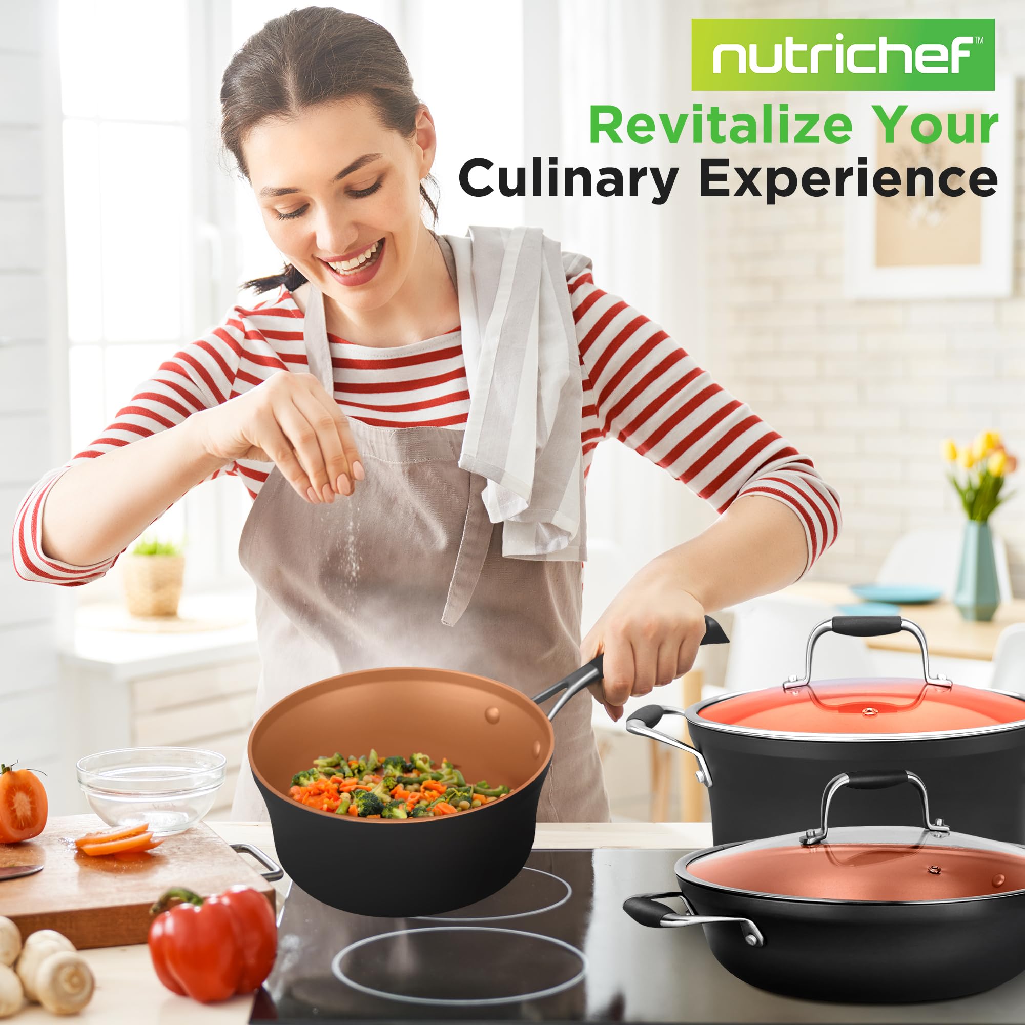 NutriChef diseño durable apto para lavavajillas y limpieza fácil.