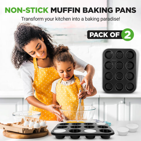 NutriChef moldes muffin apilables, ahorro de espacio en la cocina.