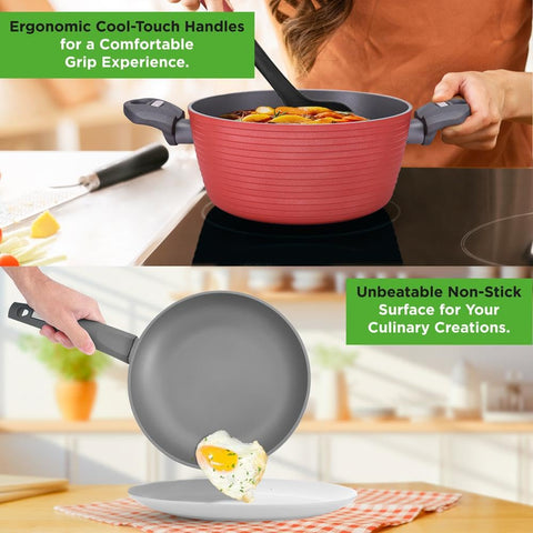 NutriChef Pro 2qt olla con tapa, ideal para caldos ligeros y preparaciones rápidas.