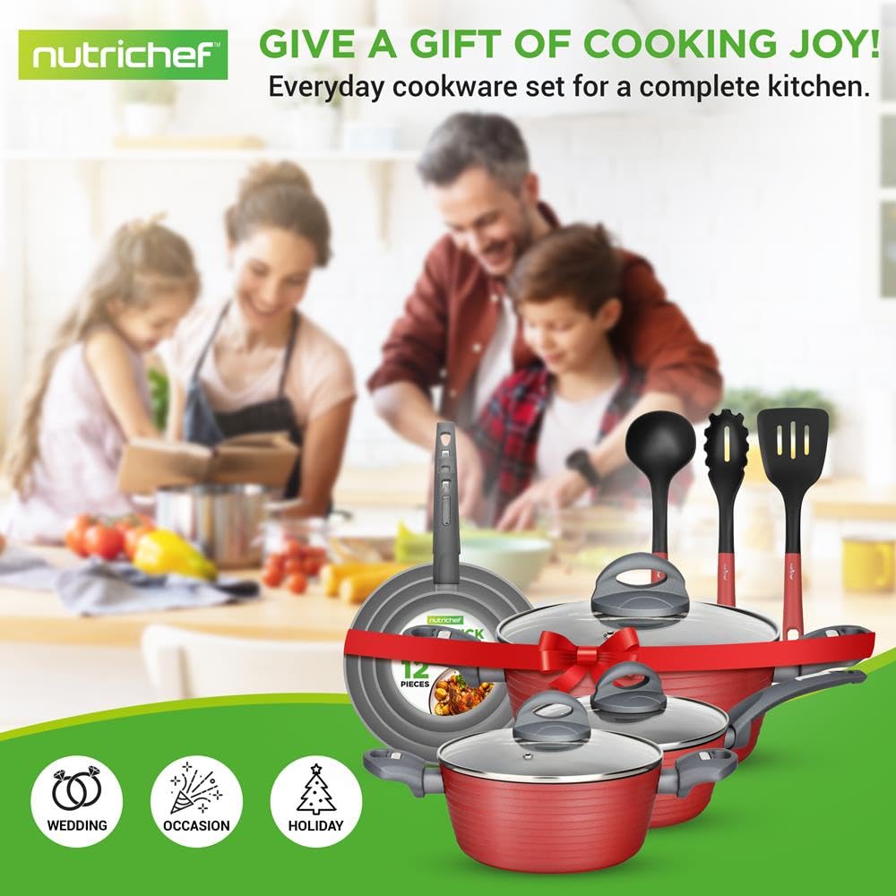 NutriChef Pro sartén 8 pulgadas, tamaño compacto para recetas rápidas.