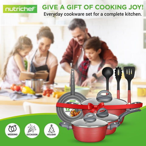 NutriChef Pro sartén 8 pulgadas, tamaño compacto para recetas rápidas.