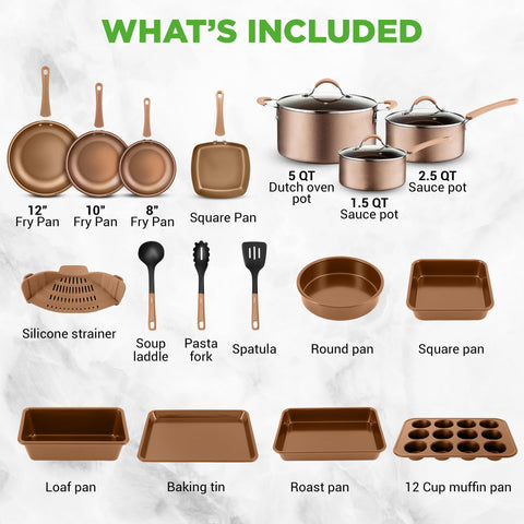 NutriChef utensilios nylon incluidos, kit versátil para cocinar