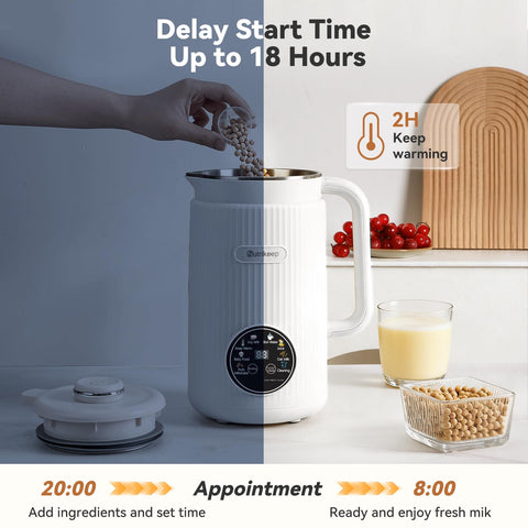 Nutrikeep Nut Milk Maker, motor 800W: molienda eficiente de frutos secos.