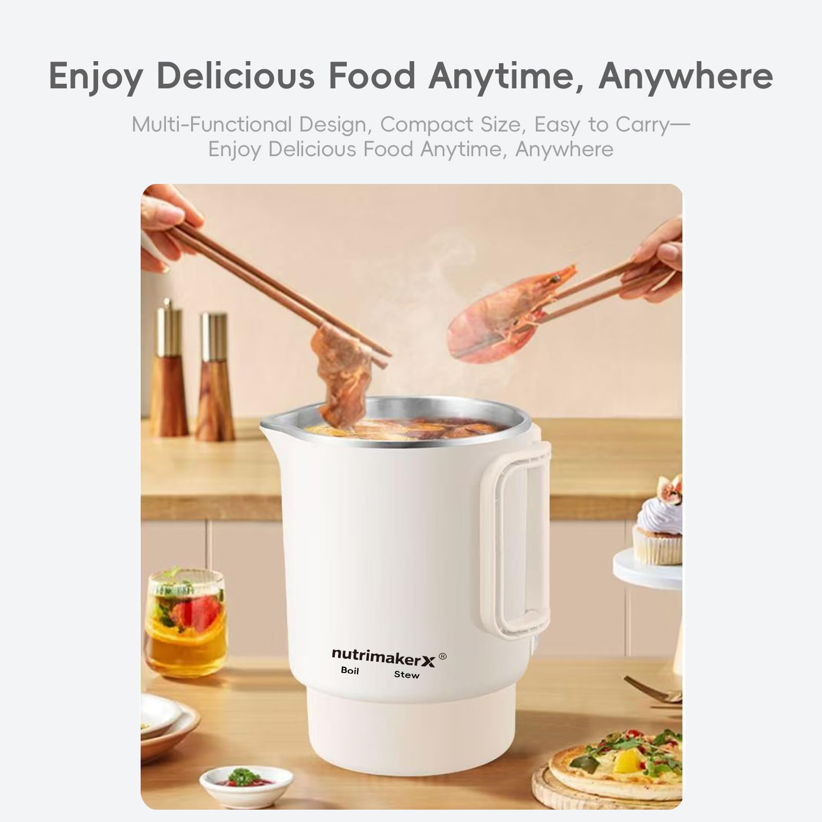 Nutrimakerx hervidor ideal para café, té y bebidas calientes.