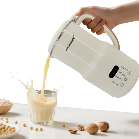 NutriMakerx licuadora 8en1 para leche de almendra, preparado rápido.