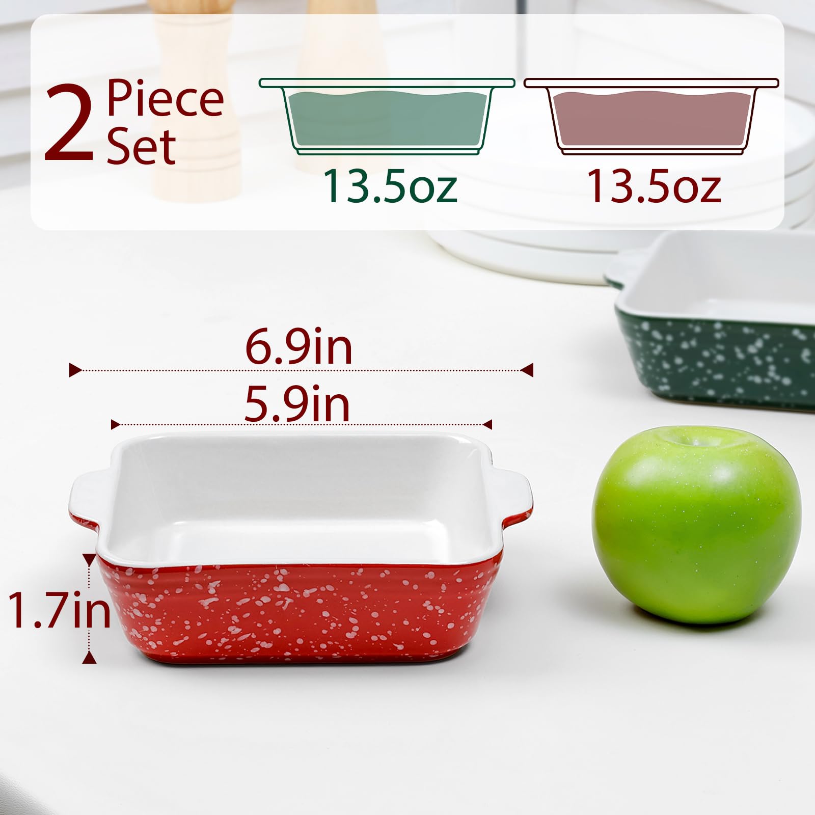 NUTRIUPS bandeja cerámica cuadrada 13 oz, diseño nieve, toque festivo.