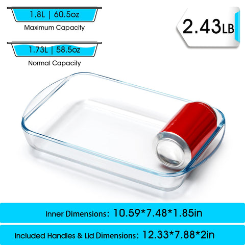 Bandeja Nutriups de vidrio con asa lateral para manejo seguro