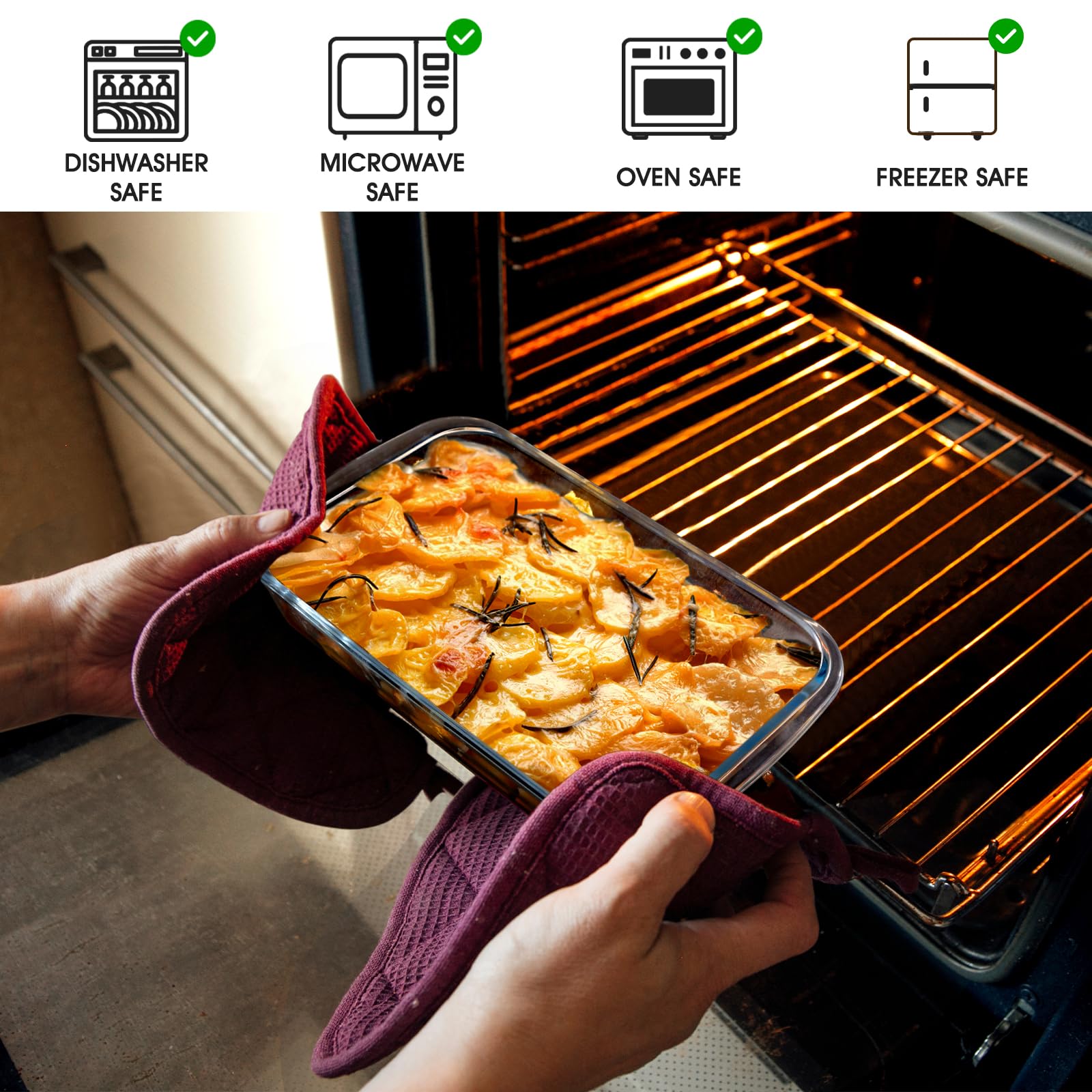 NUTRIUPS bandeja vidrio higiénica y no porosa para cocinar.