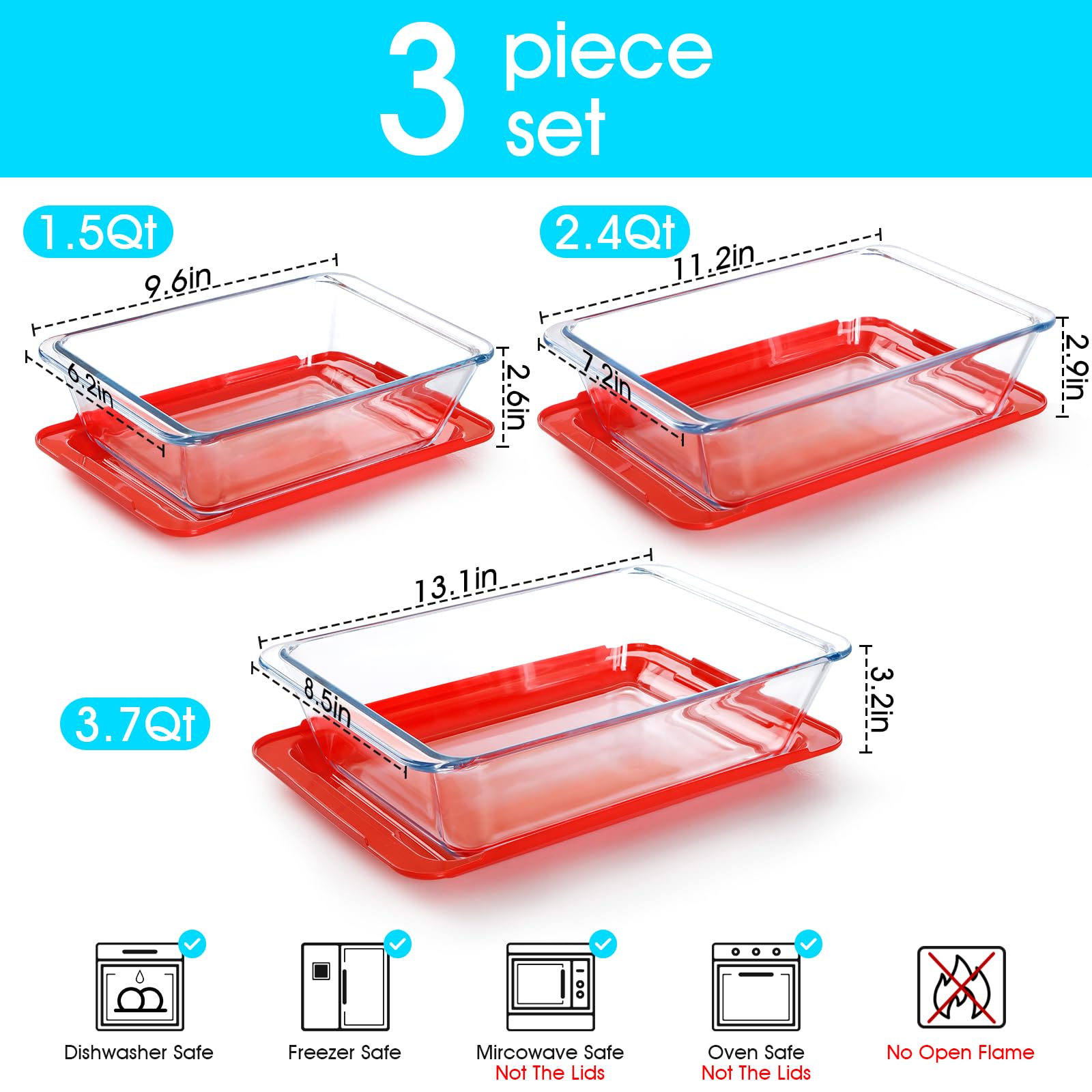 Bandeja de vidrio NUTRIUPS 2-4qt para guarniciones abundantes