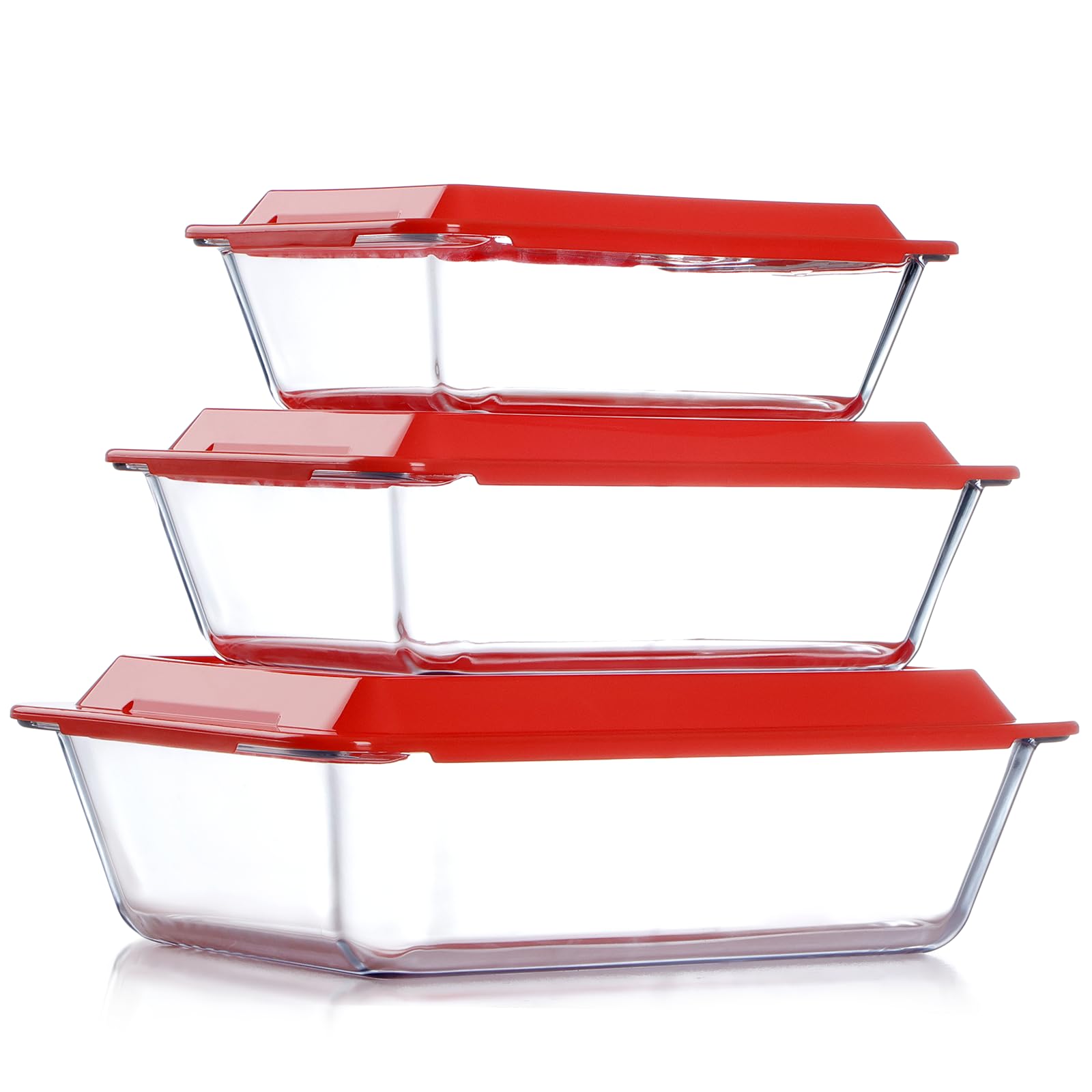 Bandeja de vidrio profundo NUTRIUPS 3-7qt para hornear lasaña y guisos