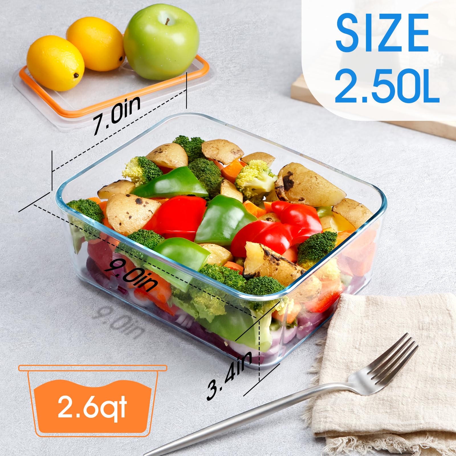 Bandeja NUTRIUPS 9x7 pulgadas con tapa para porciones familiares