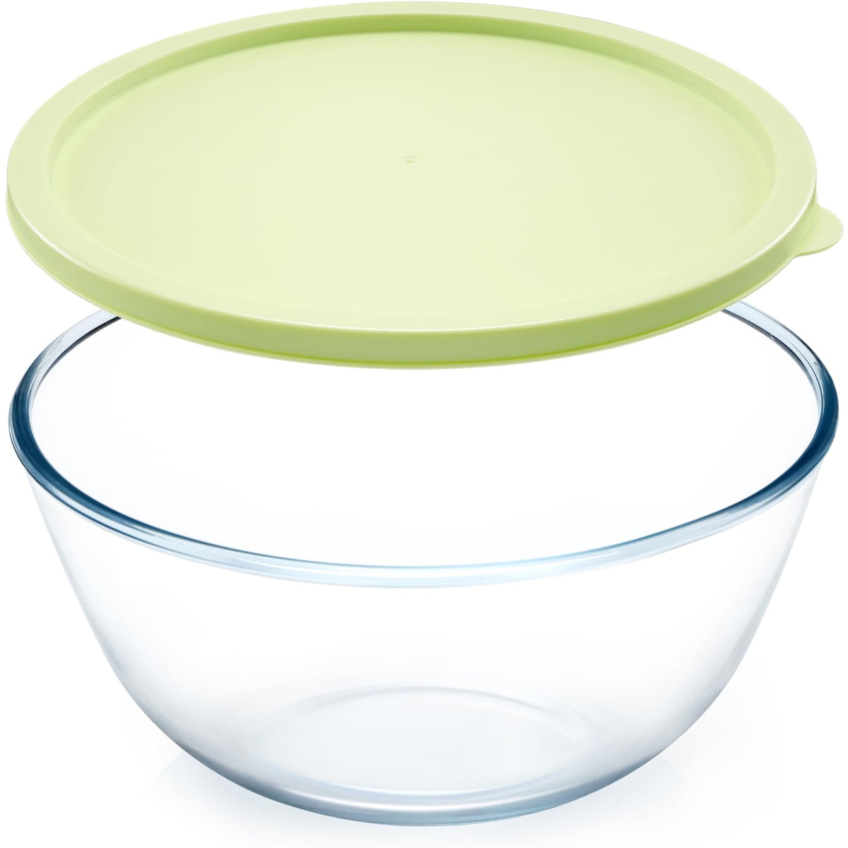 NUTRIUPS bol grande de vidrio con tapa, ideal para almacenamiento y servicio.