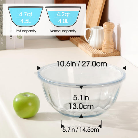 NUTRIUPS bol de vidrio borosilicato con tapa, duradero para uso diario