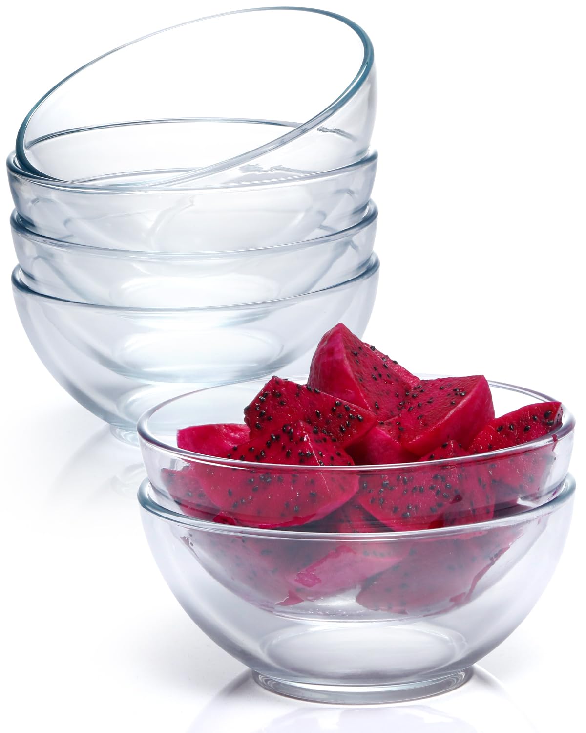 NUTRIUPS conjunto de 6 cuencos de vidrio transparentes para postres.