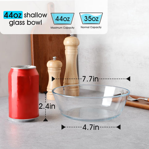 NutriUPS cuenco de cristal apilable para ahorro de espacio.