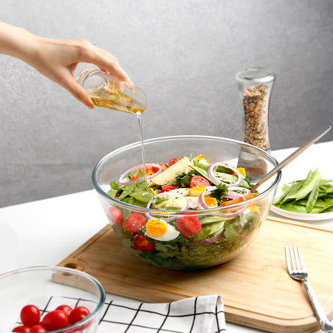 Nutriups cuenco grande de vidrio, borde grueso para uso diario.
